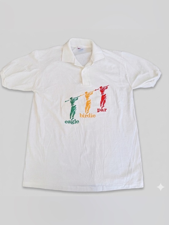 Anvil Other - Vintage Anvil "Eagle Birdie Par" Golf Polo Shirt - White - Size M